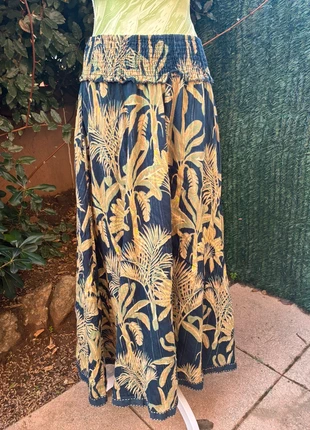 🩵 Jupe longue coton imprimé tropical taille unique avec poches en très bon état 💛, marke: JUPE, zustand: Sehr gut, größe: Einheitsgröße, 6,99 €, 8,04 € inklusive Vinted-Käuferschutz