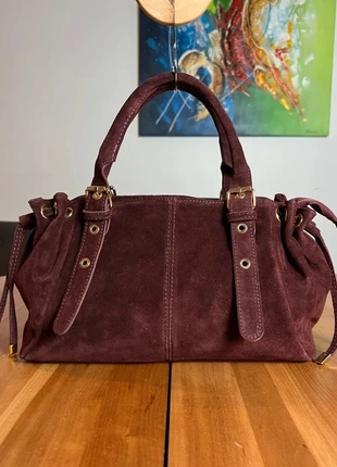 Sac cabas rouge bordeaux en daim the genuine leather fabriqué en Italie, marca: The Genuine Leather, estado: Muito bom, €69.00, €73.15 inclui Proteção do Comprador