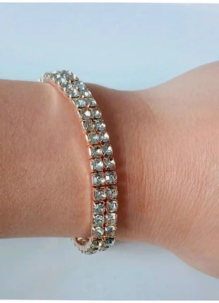 Bracelet double rang ajustable – strass étincelants, marque: Milë Mila, état: Très bon état, 1,90 €, 2,70 € Protection acheteurs (Pro) incluse
