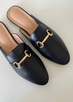 Mules flat a punta neri, estado: Nuevo con etiquetas, tamaño: 40, 8,00 €, 9,10 € Protección al comprador incluida