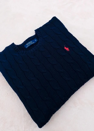 Pull Ralph Lauren – Bleu Marine Torsadé – Logo Rouge Brodé – Taille S Excellent état, merk: Ralph Lauren, staat: Heel goed, maat: S, € 49,00, € 52,15 inclusief Kopersbescherming