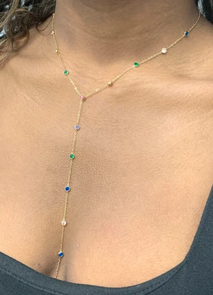 Collier doré en y multicouleur acier inoxydable, marca: Tendance, estado: Muy bueno, 15,50 €, 16,98 € Protección al comprador Pro incluida