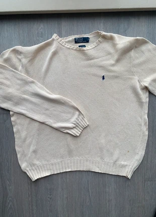 Vintage 90s Ralph Lauren beige knit sweater, marque: Ralph Lauren, état: Bon état, taille: L, 27,50 €, 29,58 € Protection acheteurs incluse
