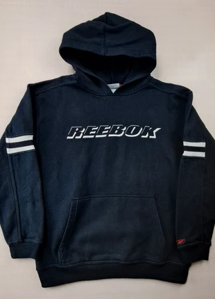 Pull sweat à capuche Reebok ton bleu marine logo brodé floqué taille XS made in Portugal coton, marque: Reebok, état: Très bon état, taille: XS, 30,00 €, 32,20 € Protection acheteurs incluse