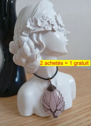 Promotion noël 🌲 Idée cadeau Collier goute d'eau arbre de vie améthyste pierre naturelle bohème, état: Très bon état, 10,00 €, 11,20 € Protection acheteurs (Pro) incluse