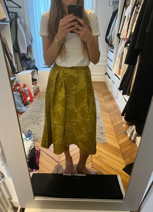 Jupe midi jacquard couleur olive, brand: sans marque, condizioni: Nuovo senza cartellino, taglia: S / IT 40 / EU 36, €12.00, €13.30 include la Protezione acquisti