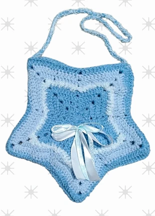 Sac étoile flocon au crochet bleu • Handmade • Style hivernal/kawaii, marke: Fait Main, zustand: Neu, 14,00 €, 15,40 € inklusive Vinted-Käuferschutz