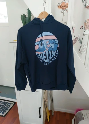 Sweat-shirt capuche Stitch, merk: Disney, staat: Heel goed, maat: L / 40 / 12, € 5,00, € 5,95 inclusief Kopersbescherming