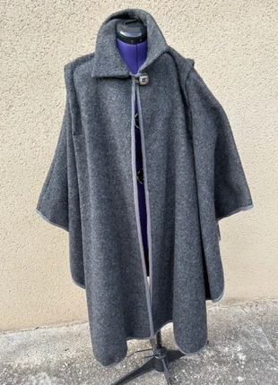 🩶 Cape grise vintage en laine – Taille 3XL, état: Très bon état, taille: XXXL / 46 / 18, 25,00 €, 26,95 € Protection acheteurs incluse