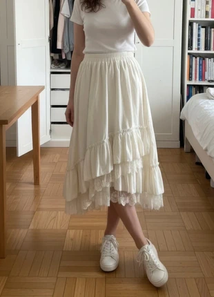 Jupe longue beige asymétrique style bohème vintage taille S, marque: Teriyam, état: Très bon état, taille: S / 36 / 8, 38,90 €, 41,55 € Protection acheteurs incluse