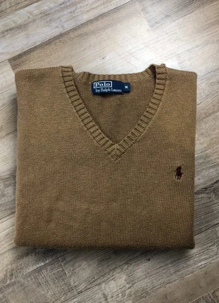 Pull col V Ralph Lauren hiver épais camel, marron homme - taille M, brand: Ralph Lauren, condition: Very good, size: M, €35.00, €37.45 includes Buyer Protection Pro