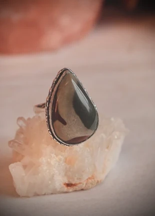 Bague en jaspe polychrome - plaqué argent 925 - taille ajustable, condizioni: Nuovo senza cartellino, taglia: Regolabile, €16.00, €17.50 include la Protezione acquisti Pro