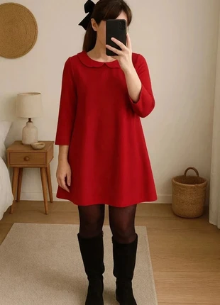 Élégante robe rouge volants coupe évasée L’atelier de Camille Taille S, brand: l'atelier de Camille, condition: Very good, size: S / 36 / 8, €50.00, €53.20 includes Buyer Protection