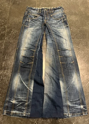 Bootcut/Baggy custom made Blue Jeans distressed similar to "No Faith Studios" and "Hysteric Glamour", marque: y2k, état: Neuf sans étiquette, taille: M, 50,00 €, 53,20 € Protection acheteurs (Pro) incluse