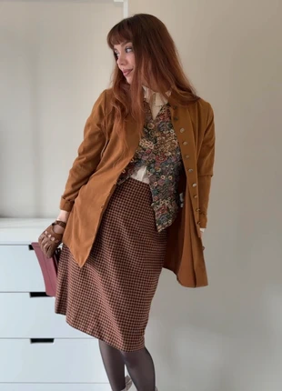 Vintage preppy / academia aesthetic a-line rok met split maat 36/S, merk: Vintage Dressing, staat: Goed, maat: S / 36 / 8, € 10,00, € 11,20 inclusief Kopersbescherming