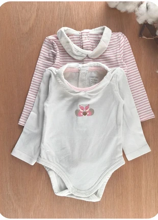 Lot de 2 bodies à col / 1 mois 54 cm / Obaïbi, marke: Obaïbi, zustand: Gut, größe: Bis zu 1 Monat / 50, 3,00 €, 3,85 € beinhaltet Vinted-Käuferschutz Pro