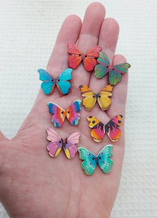 Bouton de couture papillon multicolore, décoration scrapbooking - 8pcs A0629, marca: Mercerie Syllikan, estado: Muy bueno, 2,25 €, 3,06 € Protección al comprador Pro incluida