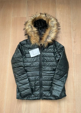 WENXI zwart noir jas jacke donsjas doudoune kap pels / fourrure maat L/ 40 / 12, merk: Wenxi, staat: Heel goed, maat: L / 40 / 12, € 13,99, € 15,39 inclusief Kopersbescherming