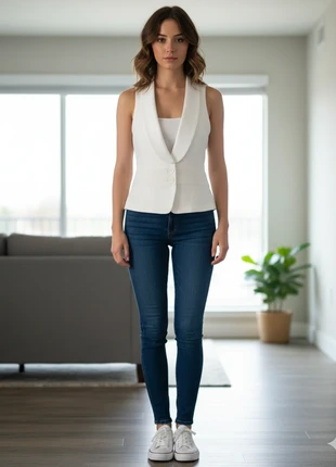 Emporio Armani Vest – Elegant Sleeveless Waistcoat, White, marke: Emporio Armani, zustand: Neu, größe: S / 36 / 8, 60,00 €, 63,70 € inklusive Vinted-Käuferschutz