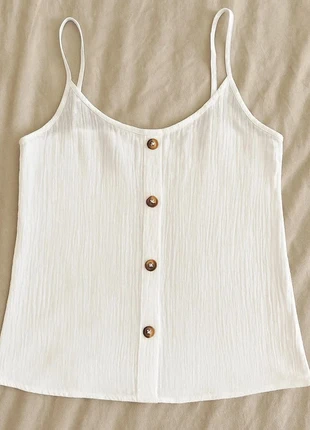 Débardeur blanc boutonné, marque: Épure Locale, état: Très bon état, taille: S / 36 / 8, 24,99 €, 26,94 € Protection acheteurs incluse