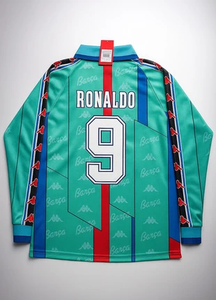 Ronaldo Nazario 9 Barcelona 1996-1997 Maillot Retro Football Jersey, marca: Kappa, estado: Novo com etiquetas, tamanho: M, €31.99, €34.29 inclui Proteção do Comprador