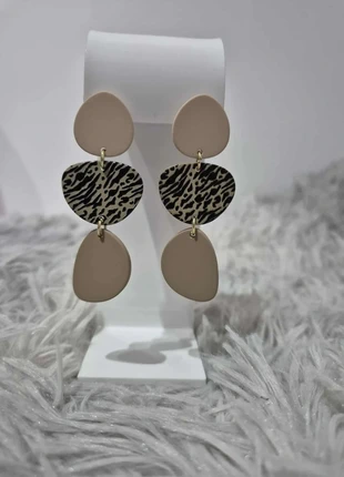 Boucles d’oreilles pendantes chic beige & motif léopard, marca: Tendance, estado: Novo sem etiquetas, €5.99, €6.99 inclui Proteção do Comprador