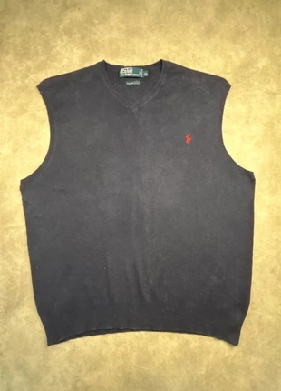 Pull sans manche Ralph Lauren bleu marine logo brodé rouge - taille XL, marke: Ralph Lauren, zustand: Gut, größe: XL, 19,90 €, 21,60 € beinhaltet Vinted-Käuferschutz Pro