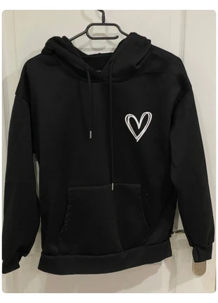 Sweat-shirt Shein à capuche hoodie imprimé noir Taille S, brand: Shein, condition: Very good, size: S / 36 / 8, €5.00, €5.95 includes Buyer Protection