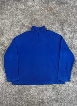 Helderblauwe Starter fleece half-zip trui met geborduurd logo en warme binnenkant – maat L, merk: Starter, staat: Heel goed, maat: L / 40 / 12, € 17,95, € 19,55 inclusief Kopersbescherming