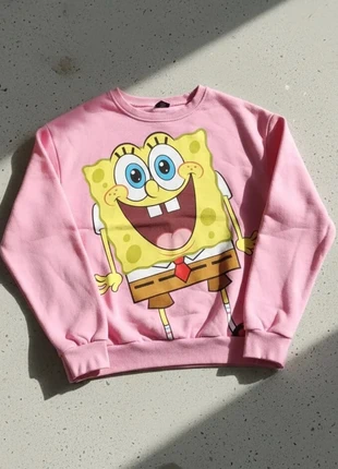 Sweat rose Bob l’Éponge, coupe droite et fun, marque: VOIDLINE STUDIO, état: Très bon état, taille: M, 39,90 €, 42,60 € Protection acheteurs incluse