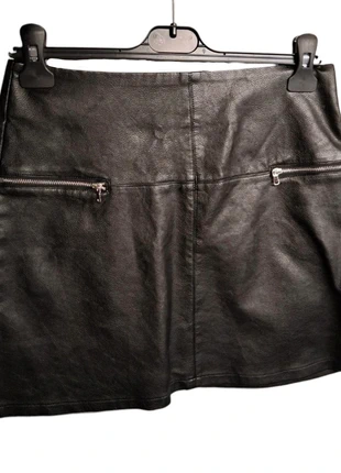 Primark Black Faux Leather Mini Skirt – Size 12 – Lined with Zip Detail, brand: Primark, condition: Very good, size: L / 12, £2.50, £3.33 includes Buyer Protection