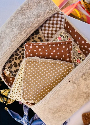 Lingettes lavables + contenant, marque: Fait Main, état: Neuf avec étiquette, 10,00 €, 11,20 € Protection acheteurs incluse