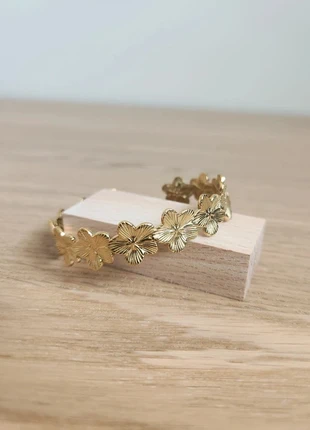 Bracelet acier inoxydable doré ajustable vintage à fleurs, marca: Le Marché, estado: Novo sem etiquetas, €8.00, €9.10 inclui Proteção do Comprador Pro