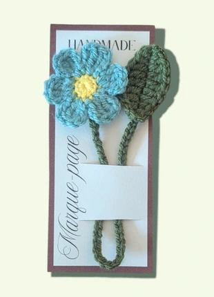 Marque-page fleur vieux bleu, marque: Pétales & Pelotes, état: Neuf, 2,50 €, 3,33 € Protection acheteurs (Pro) incluse