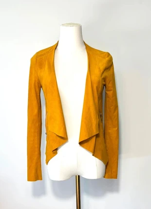 Veste Cache Cache suédine jaune moutarde douce chic fluide sans col automne hiver, marke: Cache Cache, zustand: Sehr gut, größe: S / 36 / 8, 14,00 €, 15,40 € inklusive Vinted-Käuferschutz