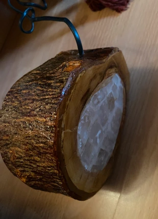 Véritable lampe en bois d’Olivier avec sel du désert de Siwa, staat: Nieuw zonder prijskaartje, € 60,00, € 63,70 inclusief Kopersbescherming