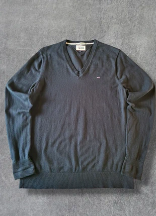 Pull homme Tommy Hilfiger bleu marine col V logo brodé - L, brand: Tommy Hilfiger, condition: Very good, size: L, €21.00, €22.75 includes Buyer Protection