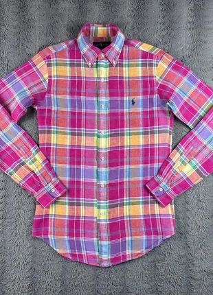 magnifique chemise en lin homme Ralph Lauren XS carreaux fuchsia cavalier marine, brand: Ralph Lauren, condition: Very good, size: XS, €29.00, €31.15 includes Buyer Protection Pro