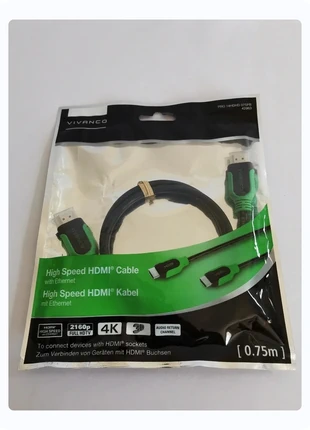 Câble hdmi 0.75, marca: VIVANCO, estado: Nuevo con etiquetas, 2,65 €, 3,48 € Protección al comprador Pro incluida
