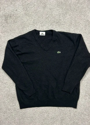 Pull col V en laine Lacoste vintage | Taille XS/S Hommes | Noir logo brodé, marca: Lacoste, estado: Muy bueno, tamaño: S, 30,00 €, 32,20 € Protección al comprador Pro incluida