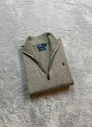 Pull Sweat halfzip vintage col roulé/ camionneur Raph Lauren gris logo bleu marine L homme, marca: Ralph Lauren, estado: Muito bom, tamanho: L, €53.00, €56.35 inclui Proteção do Comprador