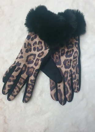 Gants polaire femme imprimé léopard, merk: Angelina, staat: Nieuw met prijskaartje, maat: Universele maat, € 7,00, € 8,05 inclusief Kopersbescherming