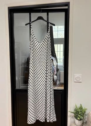 Robe longue fluide à pois – bretelles fines, brand: Vintage Dressing, condition: New without tags, size: XXL / 44 / 16, €10.00, €11.20 includes Buyer Protection