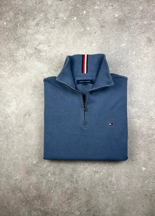 Half-zip 1/4 Zip Pull Col Camionneur Tommy hilfiger Taille M Homme Bleu Logo Brodé Coton #T16, marque: Tommy Hilfiger, état: Très bon état, taille: M, 39,00 €, 41,65 € Protection acheteurs (Pro) incluse