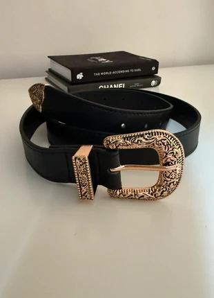 Ladies black belt gold buckle boho cowboy style, brand: Ladies, condition: Very good, size: Adjustable, £6.00, £7.00 includes Buyer Protection