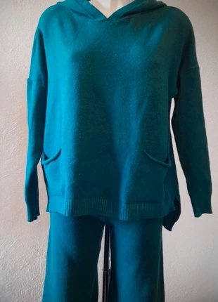 Conjunto punto suave verde petróleo, estilo comfy y elegante, marca: zaskabymnk, estado: Novo sem etiquetas, tamanho: L / 40 / 12, €25.00, €26.95 inclui Proteção do Comprador