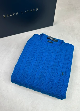Pull col Rond torsadé tressé Ralph Lauren Blue brodé logo, marke: Ralph Lauren, zustand: Sehr gut, größe: L, 49,90 €, 53,10 € inklusive Vinted-Käuferschutz