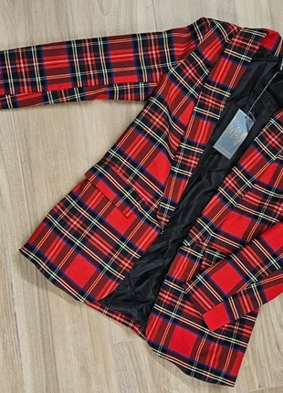 Giacca donna rossa a quadri stile scozzese | elegante e trendy, marque: New Collection, état: Neuf avec étiquette, taille: Taille unique, 25,00 €, 26,95 € Protection acheteurs incluse