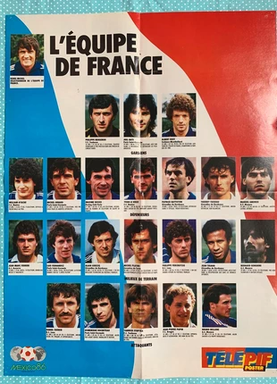 Télé Pif Poster - Juin 1986 - Équipe de France de football Mexico 86, marque: EQUIPE DE FRANCE, état: Bon état, 6,00 €, 7,00 € Protection acheteurs (Pro) incluse