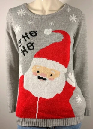 🎄 Grey Christmas sweater for women, cute Santa design, fun holiday style, size M, marque: Noël, état: Très bon état, taille: M / 38 / 10, 18,90 €, 20,55 € Protection acheteurs incluse